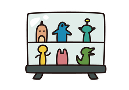 on displayのイラスト